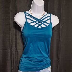 Teal Strappy Women's Tank Top